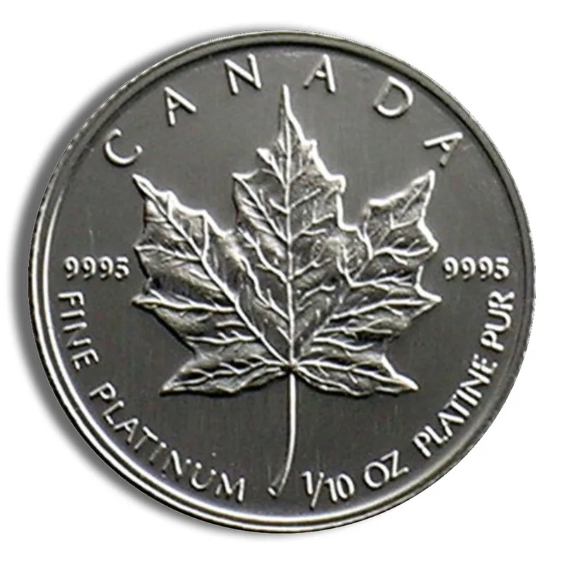 Platinum Maple Leaf - 1/10 oz (Year Varies) — Platinum bullion from Standard Bullion