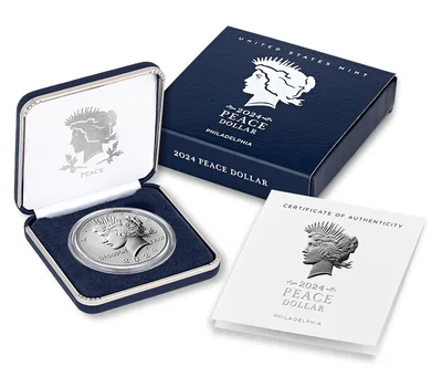 2024-P Peace Silver Dollar w/Box & COA — packaging view