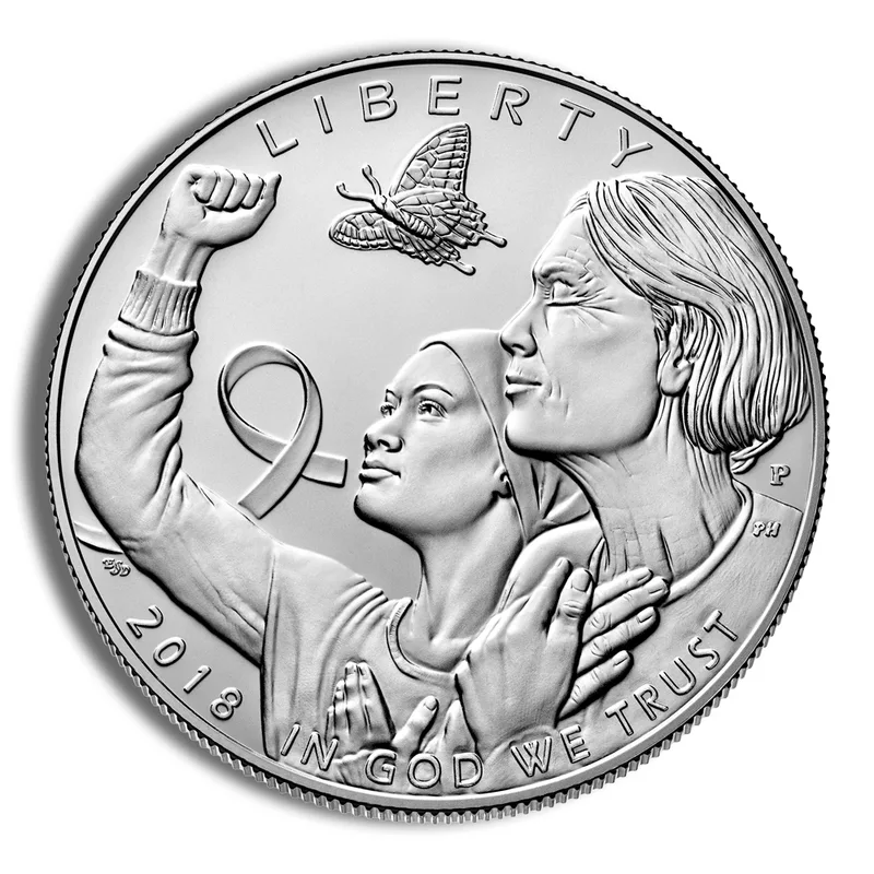 2018-P <body> Breast Cancer Awareness Silver Commem - BU — Silver bullion from Standard Bullion