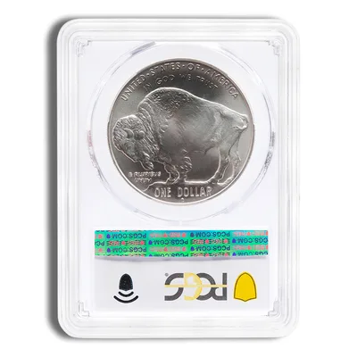 2001-D <body> Silver Buffalo Commem - PCGS MS70 — reverse view