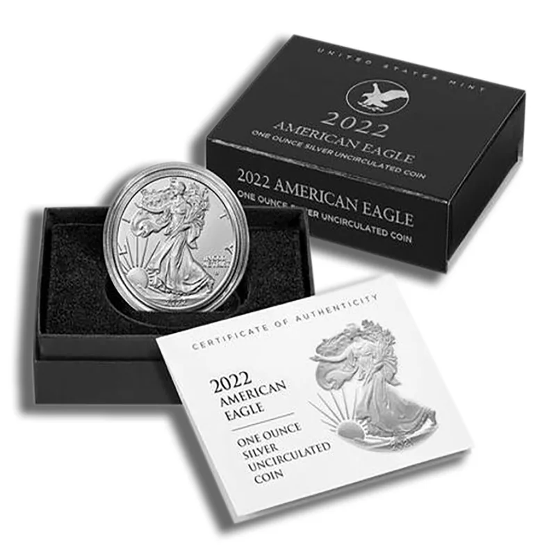 2022-W Burnished Silver Eagle with Box & COA — Silver bullion from Standard Bullion