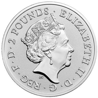 2022 1 oz Silver Great Britain Little John BU — reverse view