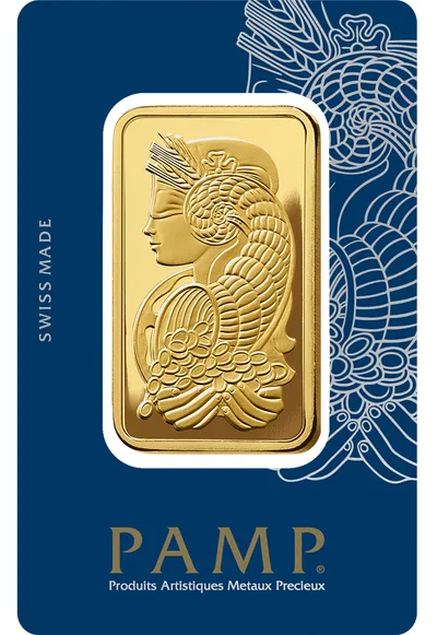 100 gram Gold Bar - PAMP Fortuna (Carded) — Gold bullion from Standard Bullion