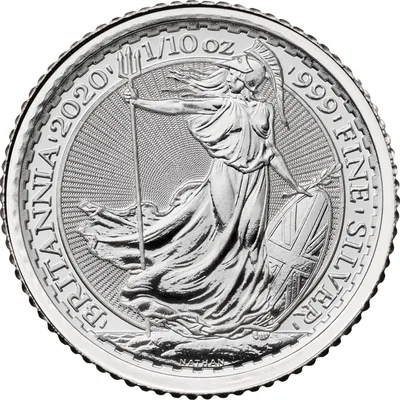 1/10 oz Great Britain Silver Britannia - BU (Year Varies) — reverse view
