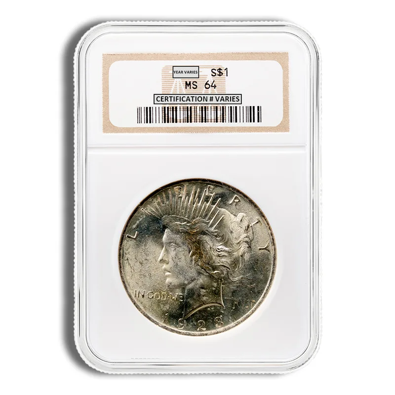 Peace Dollar - NGC MS64 (Toned) — Silver bullion from Standard Bullion