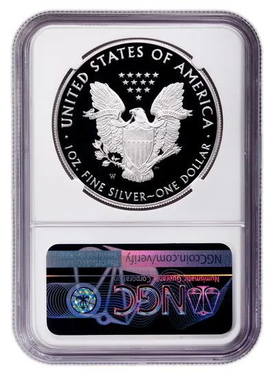 2008-W Proof Silver Eagle NGC PF70 — reverse view