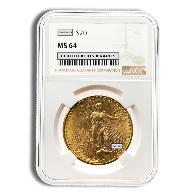 $20 Gold Saint-Gaudens Double Eagle - NGC MS64 — Gold bullion from Standard Bullion