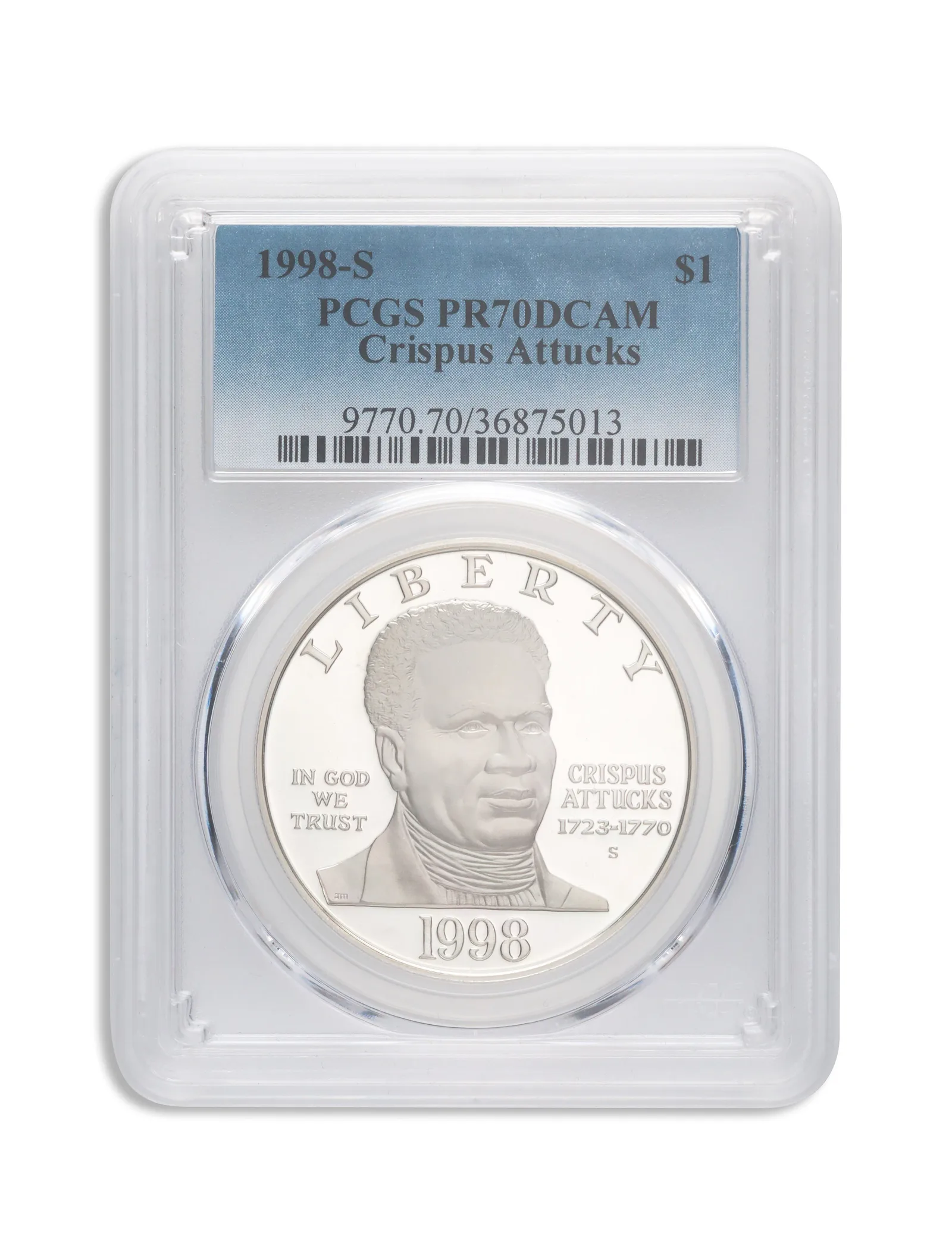 1998-S <body> Black Patriots Silver Commem - PCGS PF70 — Silver bullion from Standard Bullion