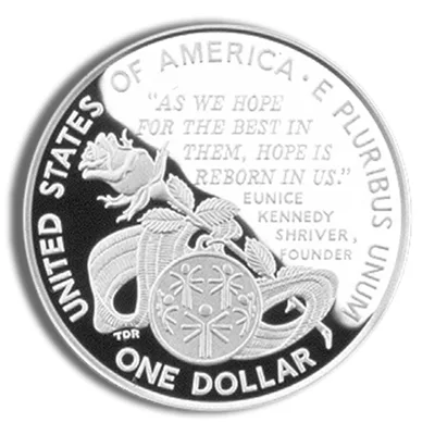 1995-P <body> Special Olympics Silver Commem - Proof — reverse view