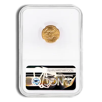 1990 1/10 oz Gold Eagle $5 NGC MS69 — reverse view