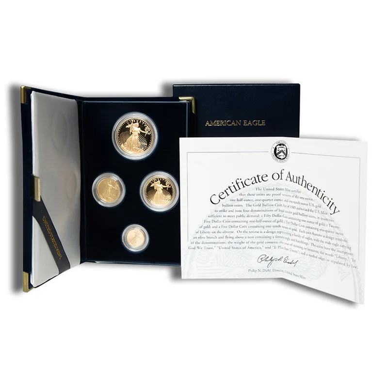 Four Coin Proof Gold Eagle Set - Box/COA (Date Varies) — Gold bullion from Standard Bullion