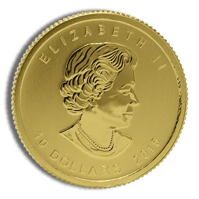 2015 1/4 oz Canadian Polar Bear & Cub Gold Coin — reverse view