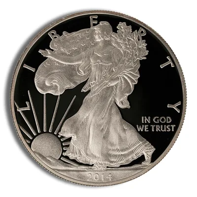 2014-W Proof Silver Eagle with Box & COA — reverse view