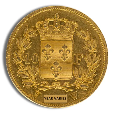France Gold 40 Francs - Louis XVIII (1816-1824) — reverse view
