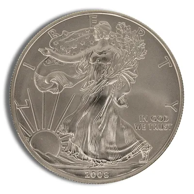 2008-W Reverse of 2007 Burnished Silver Eagle with Box & COA — reverse view