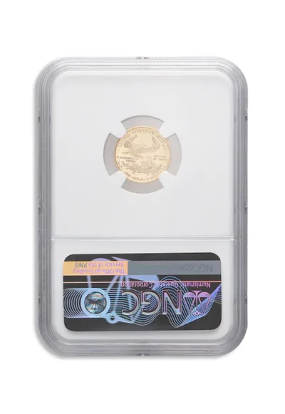 1995 1/10 oz Gold Eagle $5 NGC MS70 — reverse view