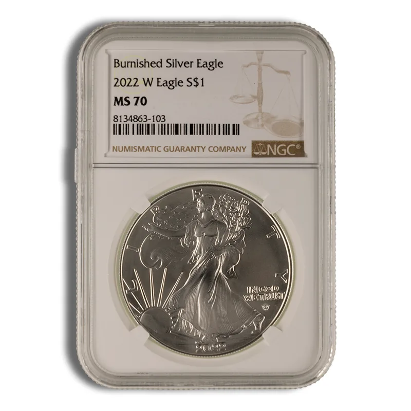 2022-W Burnished Silver Eagle NGC MS70 — Silver bullion from Standard Bullion