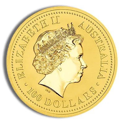 2004 1 oz Australia Gold Lunar Monkey BU - Series I — reverse view