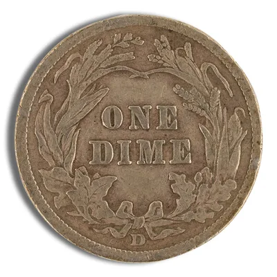 <body> FV 90% Silver Barber Dimes - XF — reverse view