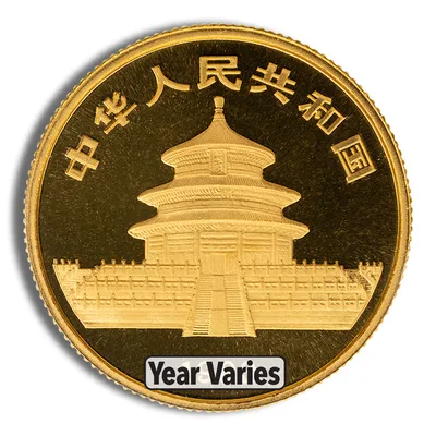 1/4 oz China Gold Panda - BU - Sealed (Year Varies) — reverse view