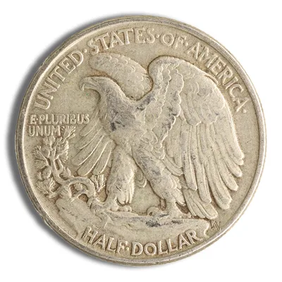<body> FV 90% Silver Walking Liberty Half Dollars - XF — reverse view