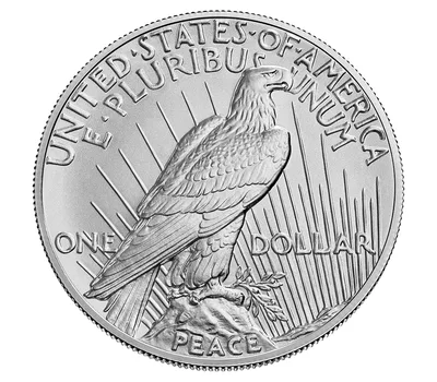 2023-P Peace Silver Dollar w/Box & COA — reverse view