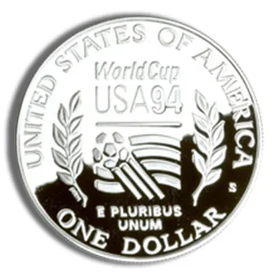 1994-S <body> World Cup Silver Commem - Proof — reverse view