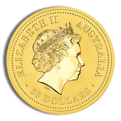2006 1/2 oz Australia Gold Lunar Dog BU - Series I — reverse view