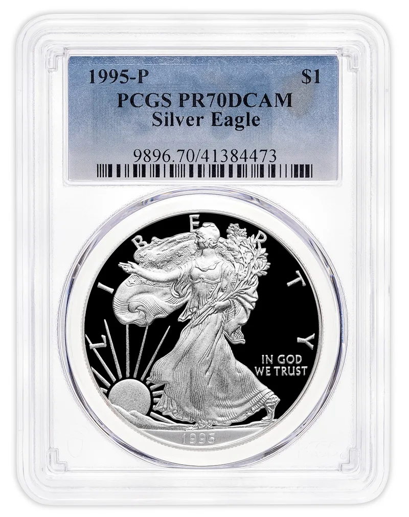 1995-P Proof Silver Eagle PCGS PR70 — Silver bullion from Standard Bullion