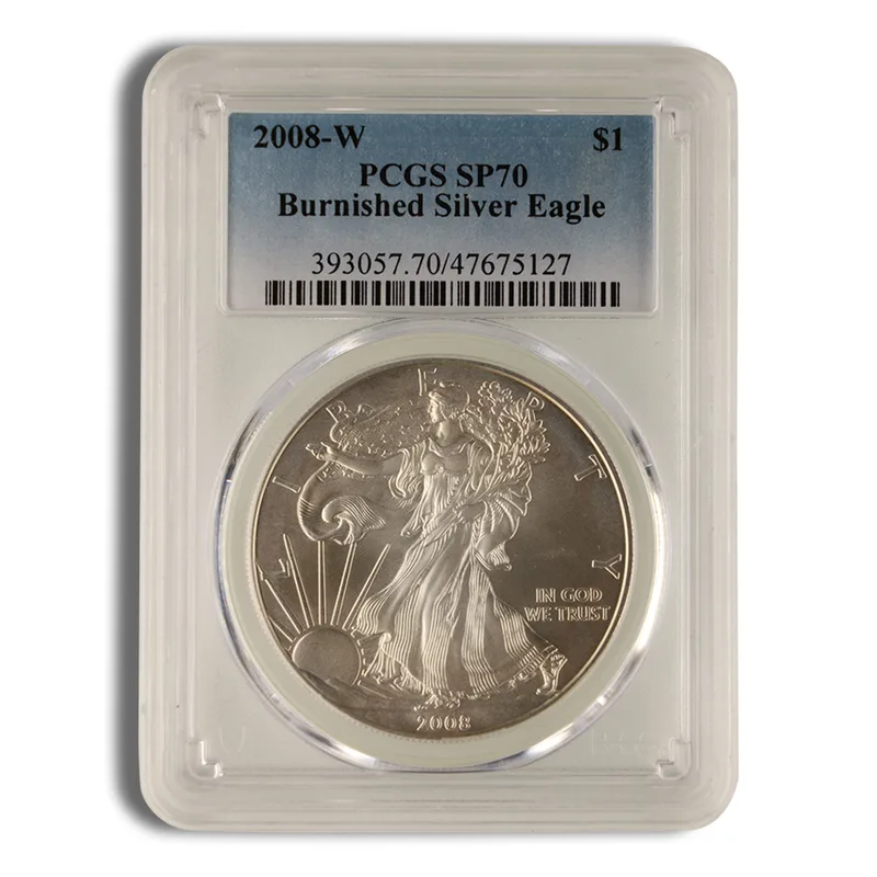 2008-W Burnished Silver Eagle PCGS SP70 — Silver bullion from Standard Bullion