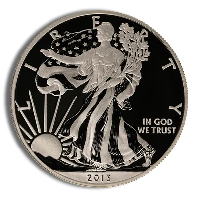 2013-W Proof Silver Eagle with Box & COA — reverse view