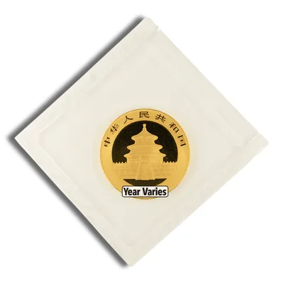 15 gram China Gold Panda - BU - Sealed (Year Varies) — reverse view