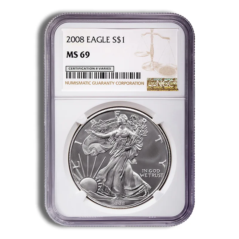 2008 Silver Eagle NGC MS69 — Silver bullion from Standard Bullion