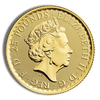 1/4 oz Gold Britannia (Year Varies) — reverse view