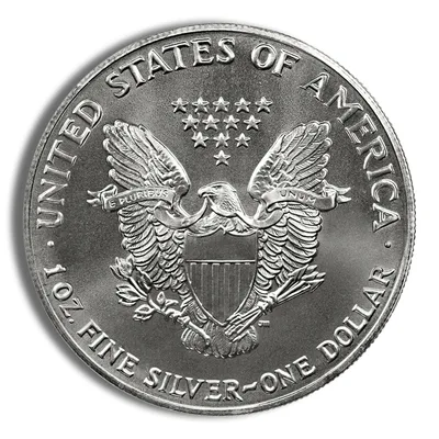1987 Silver American Eagle - BU — reverse view