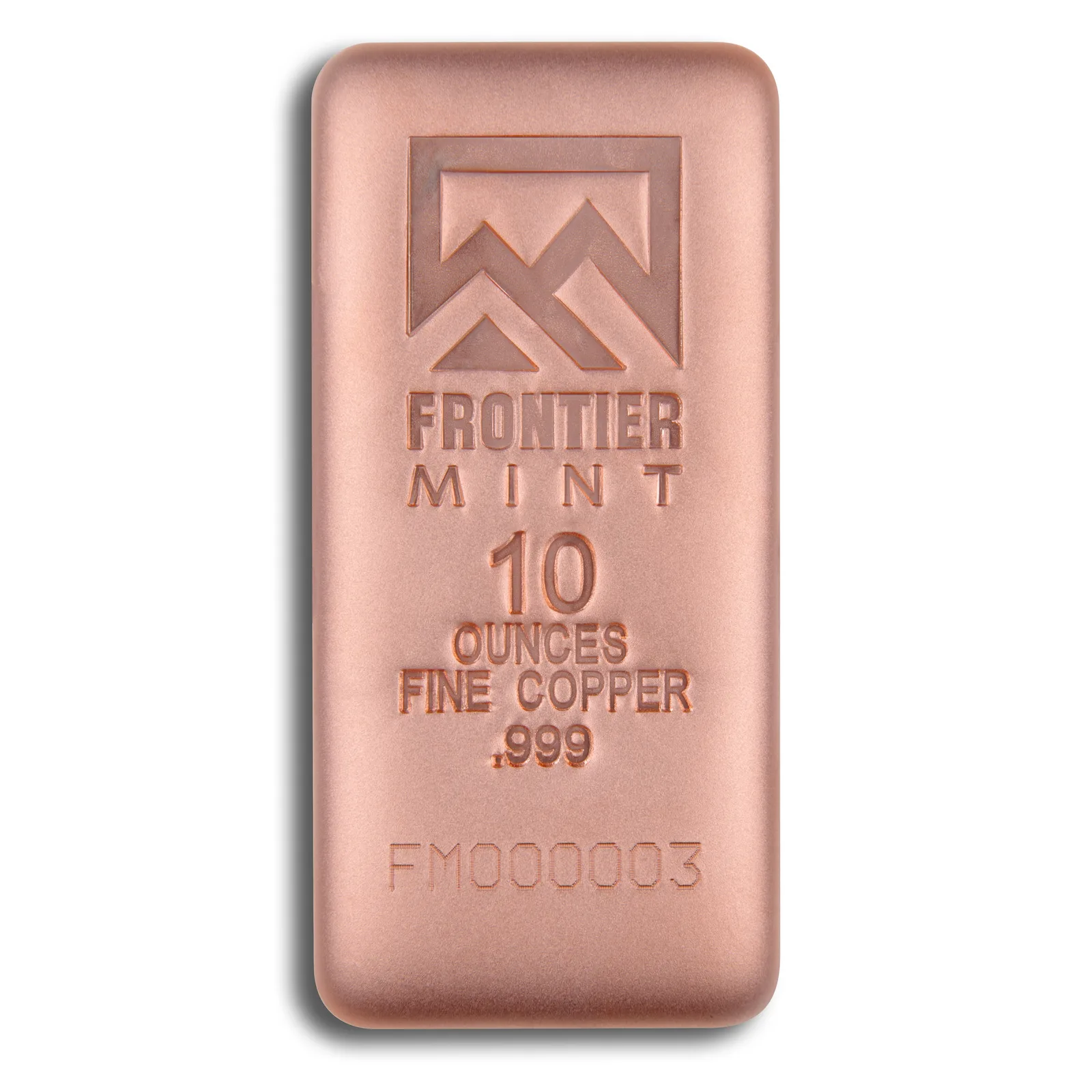 10 oz Copper Bar - Frontier Mint — Gold bullion from Standard Bullion