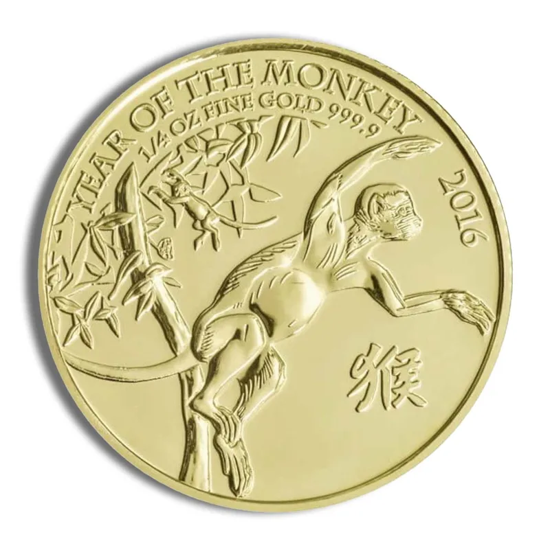 2016 1/4 oz Great Britain Lunar Gold Coin - Monkey — Gold bullion from Standard Bullion