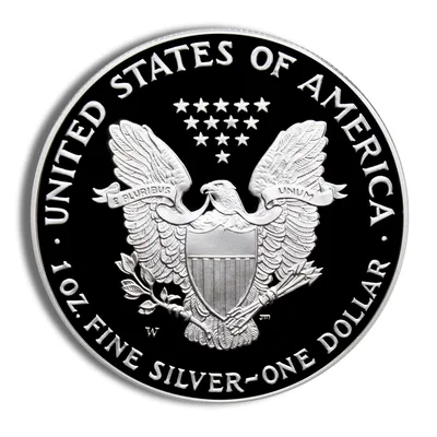 2020-W Proof Silver Eagle V75 Privy with Box & COA — reverse view