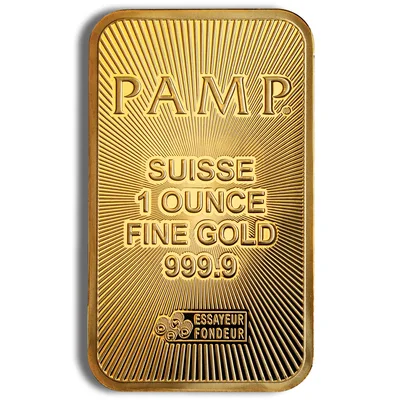 1 oz Gold Bar - PAMP Suisse (Carded) — packaging view