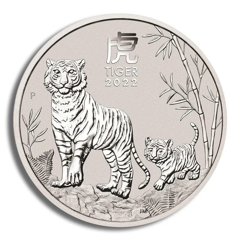 2022 1 oz Australia Silver Lunar Tiger BU - Series III — Silver bullion from Standard Bullion