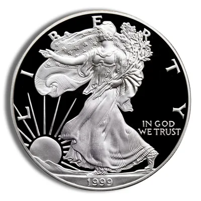 1999-P Proof Silver Eagle with Box & COA — reverse view