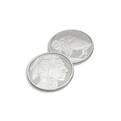 1 oz Silver Round - Buffalo Design .999 - Frontier Mint (New) — reverse view
