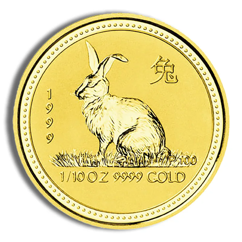 1999 1/10 oz Australia Gold Lunar Rabbit BU - Series I — Gold bullion from Standard Bullion