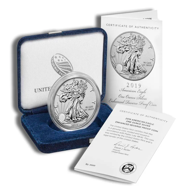 2019-S Enhanced Reverse Proof Silver Eagle with Box & COA — Silver bullion from Standard Bullion