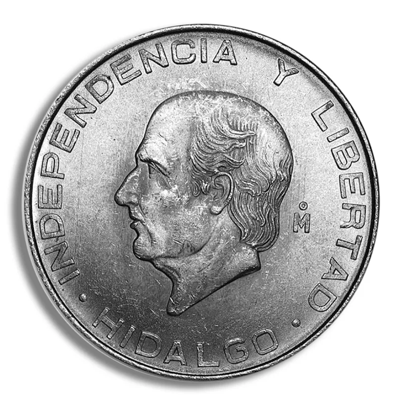 1955-1957 Mexico 5 Pesos Hidalgo Silver Coin (Avg Circ) — Silver bullion from Standard Bullion