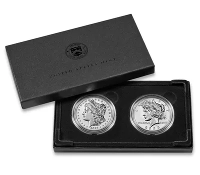 2023-S Morgan & Peace Dollar Two-Coin Reverse Proof Set — detail view