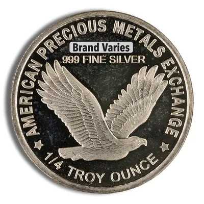 1/4 oz Silver Round - Brand Varies — reverse view