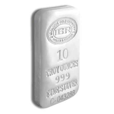 10 oz Silver Bar - IGR Metals — reverse view