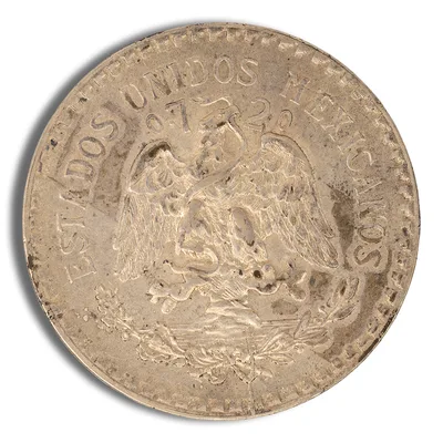 Mexico Silver Peso Cap & Rays (1920-1945) — reverse view