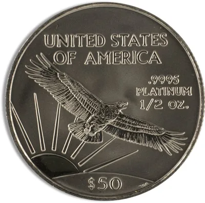 1/2 oz Platinum Eagle - BU (Date Varies) — reverse view